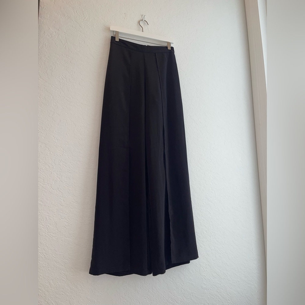 Black Double Slit Pants
